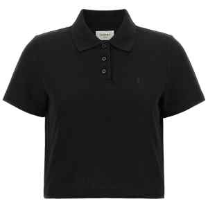 Saint Laurent Cassandre Crop Polo Shirt