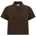 Saint Laurent Cassandre Crop Polo Shirt