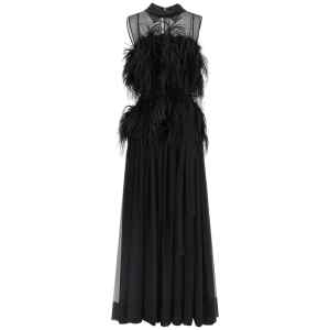 Alberta Ferretti Chiffon And Feather Dress
