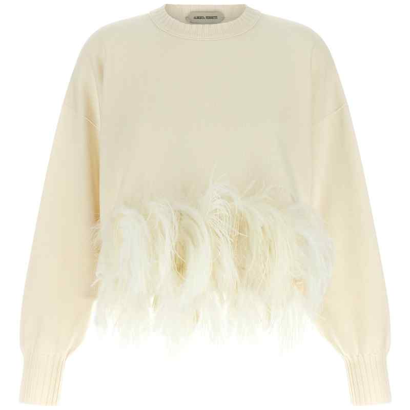 A092751000002_01_M_2026-09-15T09-35-45.015Z Alberta Ferretti Feather Cropped Sweater
