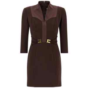 Elisabetta Franchi Logo Dress With Elastic Bands