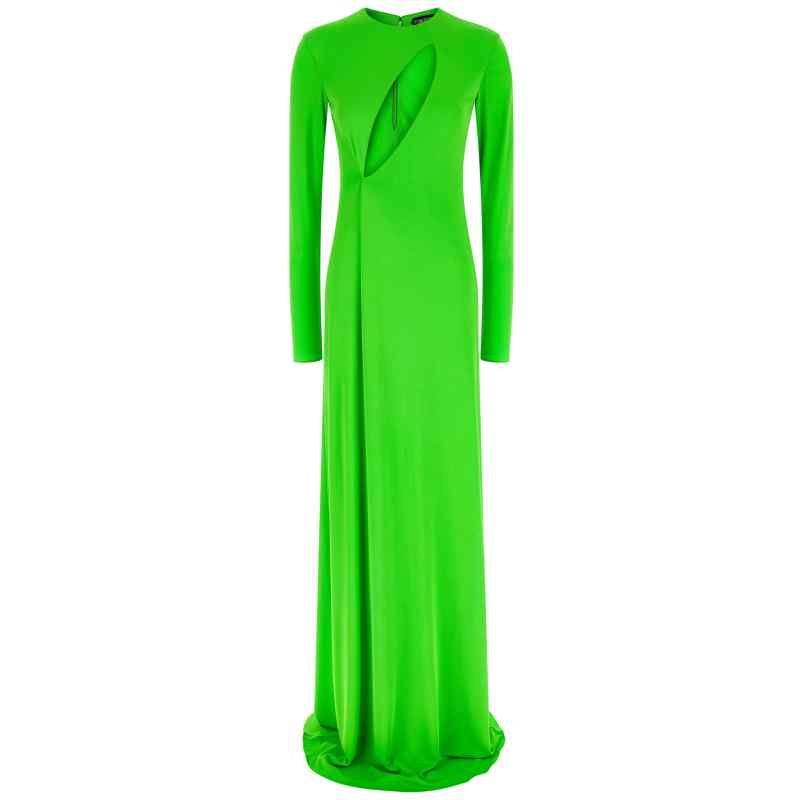 Tom Ford Long Sleeve Slash Front Evening Dress