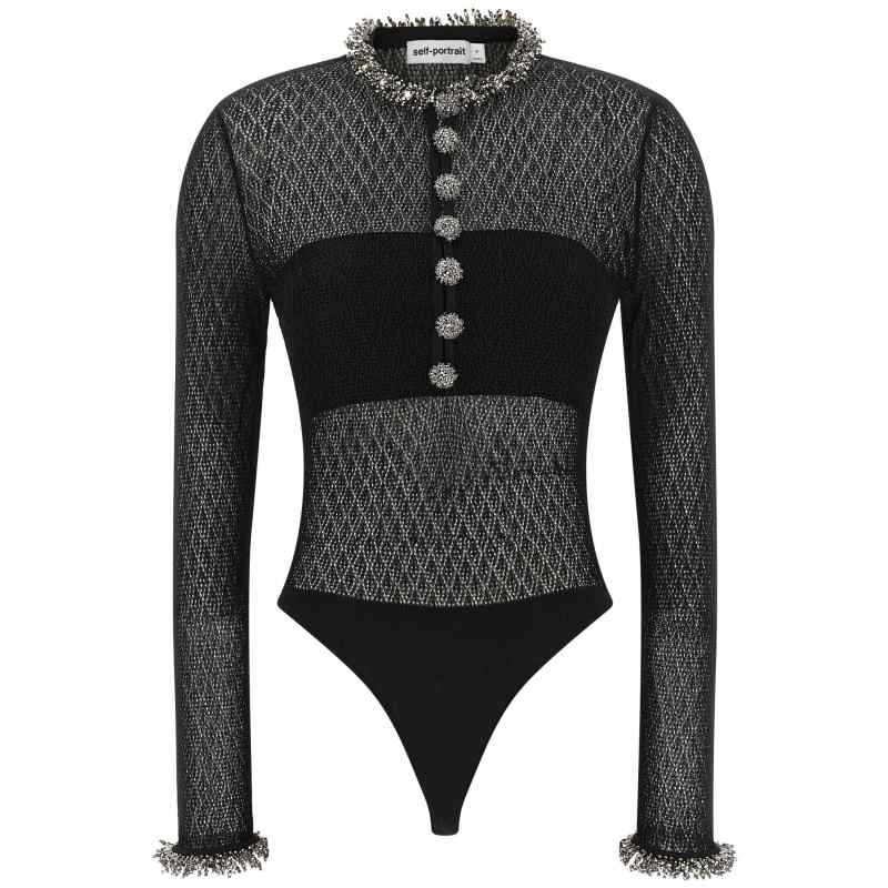 AW26113BSBBLACK_01_M_2026-08-21T09-08-06.293Z Self-Portrait Openwork Knitted Bodysuit