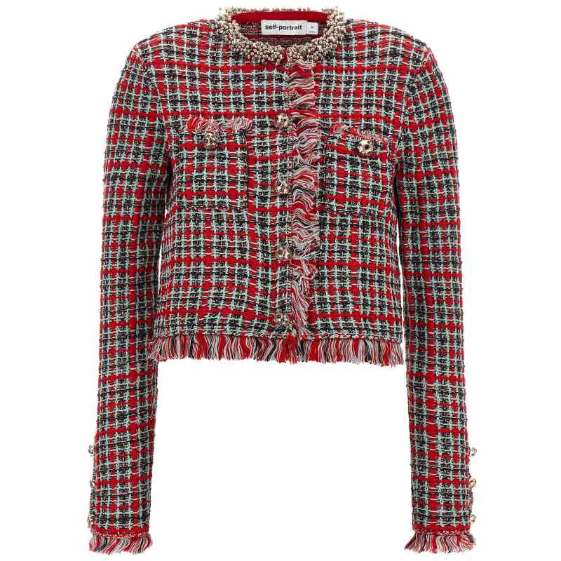 Self-Portrait Fringed Knit Cardigan