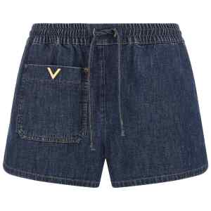 Valentino Garavani Chambray Denim Shorts