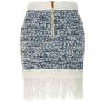Balmain Fringed Tweed Skirt