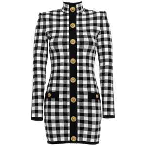Balmain Vichy Knit Dress