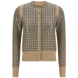 Ermanno Scervino Check Cardigan With Crystals