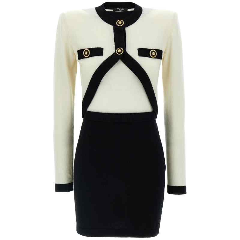 EF1R9259KH91GAU_01_M_2025-02-07T09-19-16.04Z Balmain Filo Leone Catena Dress