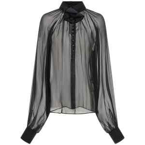 Dolce & Gabbana Chiffon Blouse With Flower