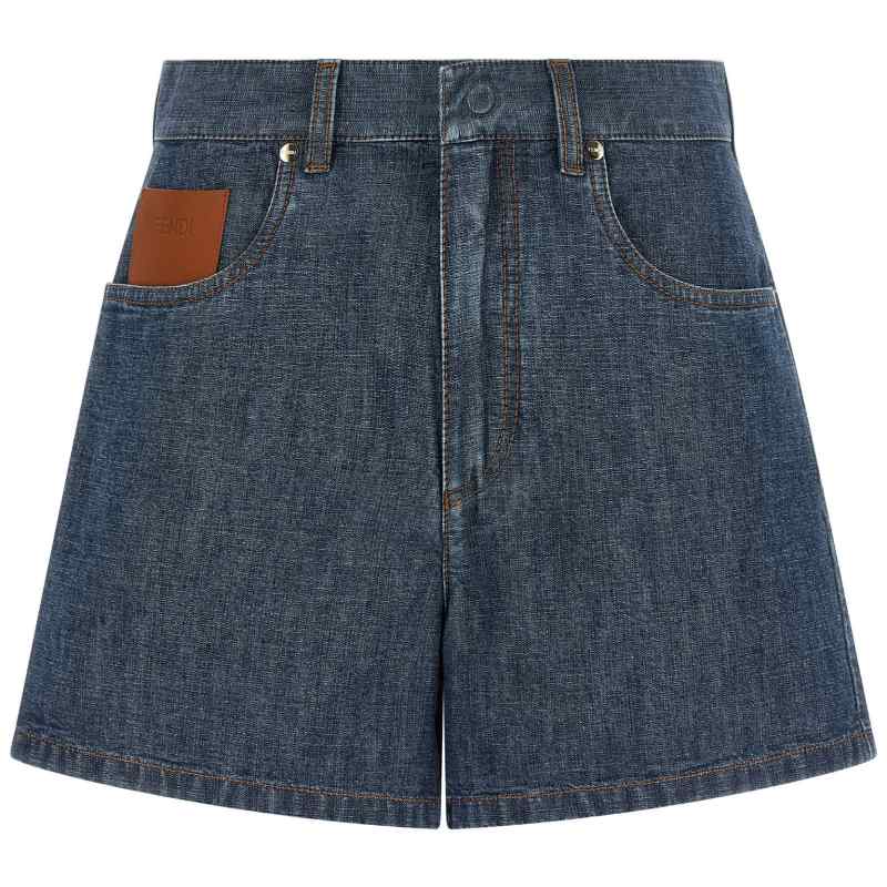 Fendi Chambray Denim Shorts