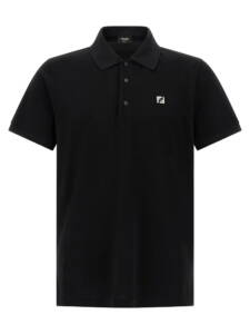 Fendi Ff Metallic Logo Polo Shirt
