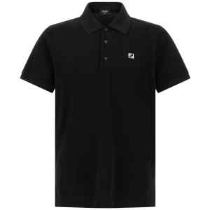 Fendi Ff Metallic Logo Polo Shirt