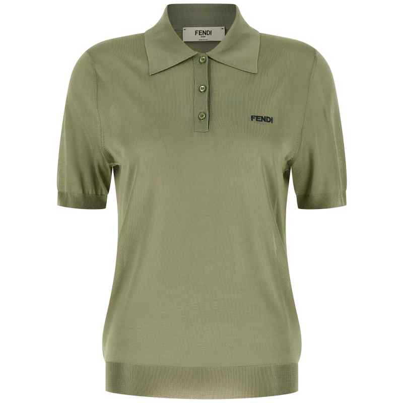 FZXE82AW4VF1UKL_01_M_2026-03-24T09-45-45.832Z Fendi Shiny Viscose Polo Shirt