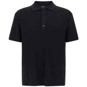 Balmain Monogram Knit Polo Shirt