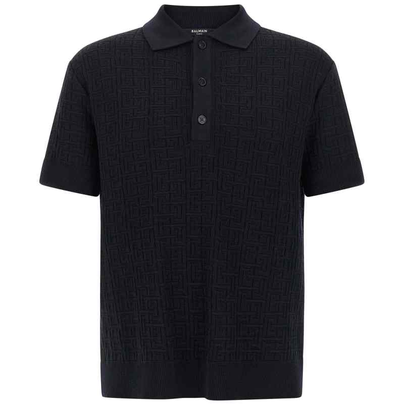GH1GB044KI036AJ_01_M_2025-12-03T11-07-27.382Z Balmain Monogram Knit Polo Shirt