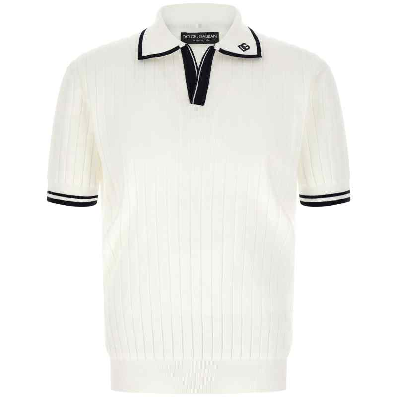 GXZCMZJBCK8W1002_01_M_2026-08-07T09-05-36.242Z-1 Dolce & Gabbana Flat Ribbed Polo Shirt