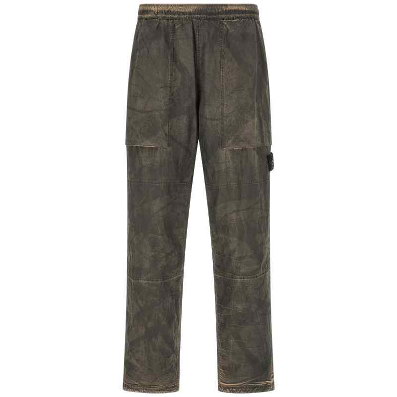 Stone Island Printed Pants With Logo Badge