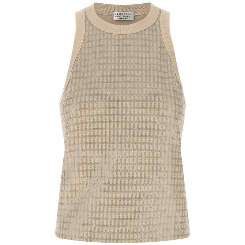 M0T18HK500C8539_01_M_2025-12-16T10-03-42.516Z-1 Brunello Cucinelli Dazzling Check Embroidery Top