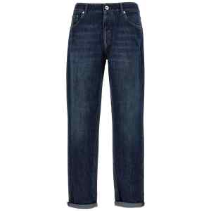 Brunello Cucinelli Logo Embroidery Jeans