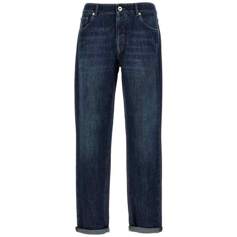 M0Z37D3210C1468_01_M_2024-01-08T08-45-42.85Z Brunello Cucinelli Logo Embroidery Jeans