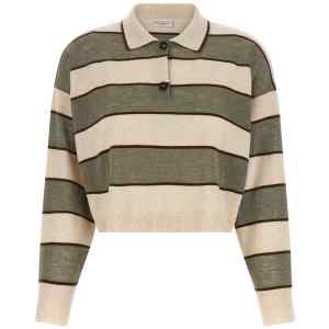 Brunello Cucinelli Sparkling Stripes Polo Shirt