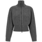 Brunello Cucinelli Ribbed Cardigan With Leather Detail