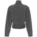 Brunello Cucinelli Ribbed Cardigan With Leather Detail