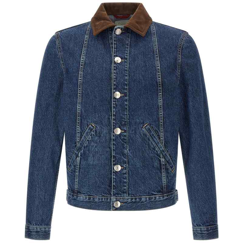Brunello Cucinelli Denim And Suede Jacket