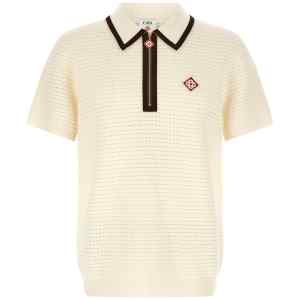 Casablanca Waffle Stitch Knit Polo Shirt