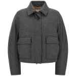 Brunello Cucinelli Shearling Collar Cropped Jacket
