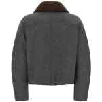 Brunello Cucinelli Shearling Collar Cropped Jacket