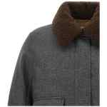 Brunello Cucinelli Shearling Collar Cropped Jacket