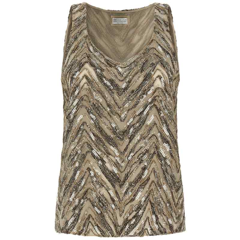 MF940HN602C9504_01_M_2026-02-25T09-39-36.007Z-1 Brunello Cucinelli Dazzling Chevron Embroidery Top