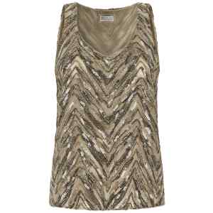 Brunello Cucinelli Dazzling Chevron Embroidery Top