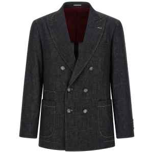 Brunello Cucinelli Double-breasted Denim Blazer