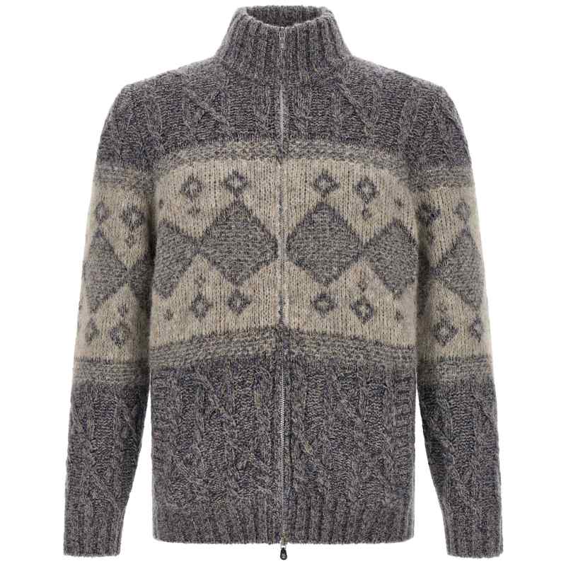MNX302506CGF85_01_M_2026-09-02T08-40-59.336Z-1 Brunello Cucinelli Chiné Yarn Cardigan