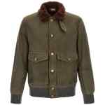 Brunello Cucinelli Waxed Shearling Bomber Jacket