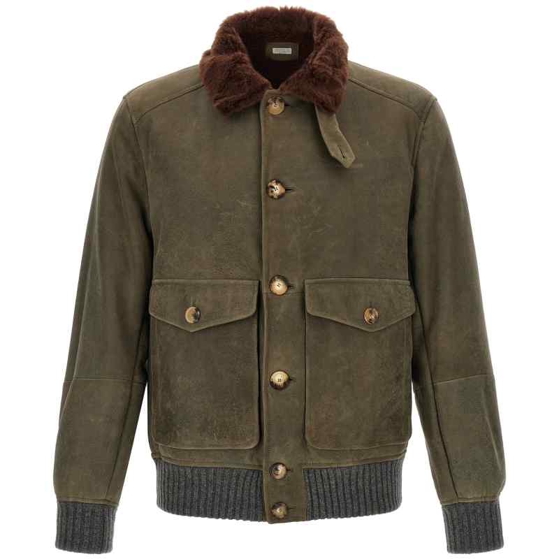 MPMWT1952CMD40_01_M_2026-09-24T07-16-42.128Z Brunello Cucinelli Waxed Shearling Bomber Jacket