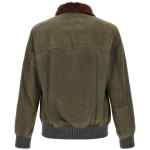 Brunello Cucinelli Waxed Shearling Bomber Jacket