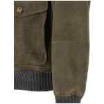 Brunello Cucinelli Waxed Shearling Bomber Jacket