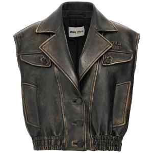 Miu Miu Logo Nappa Vest