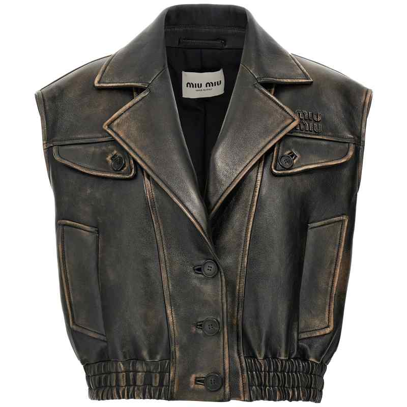 Miu Miu Logo Nappa Vest