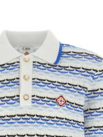 Casablanca Tuck Stitch Long Sleeve Polo Shirt