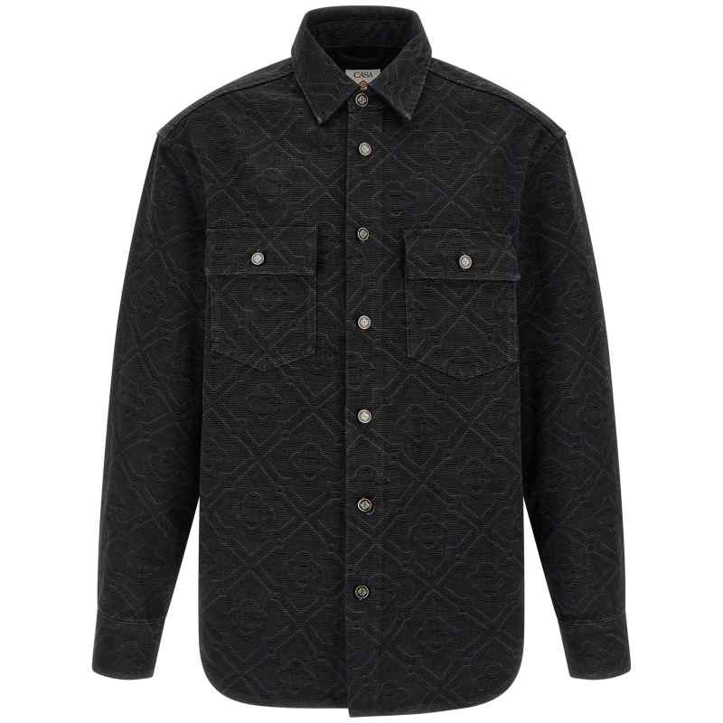 MSP26SH24001_01_M_2026-01-28T09-29-41.941Z Casablanca Laser Monogram Denim Overshirt