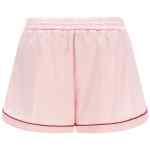 Off White Jacquard Satin Pajama Shorts