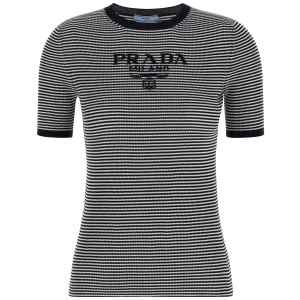 Prada Striped Silk T-shirt