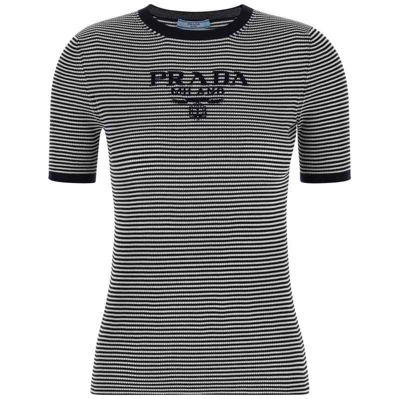P24T1FSWMO19BVF022X_01_M_2026-01-07T10-28-44.976Z Prada Striped Silk T-shirt