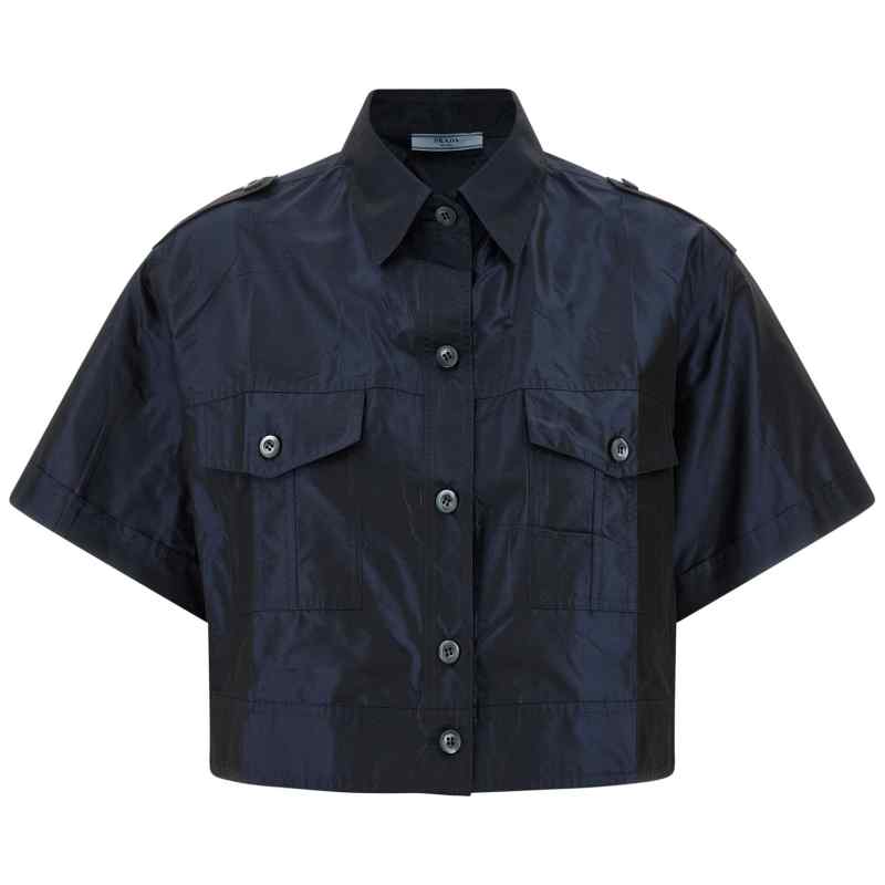 Prada Cropped Taffeta Shirt