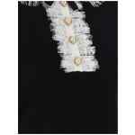 Self-Portrait Black Knit Lace Collar Top